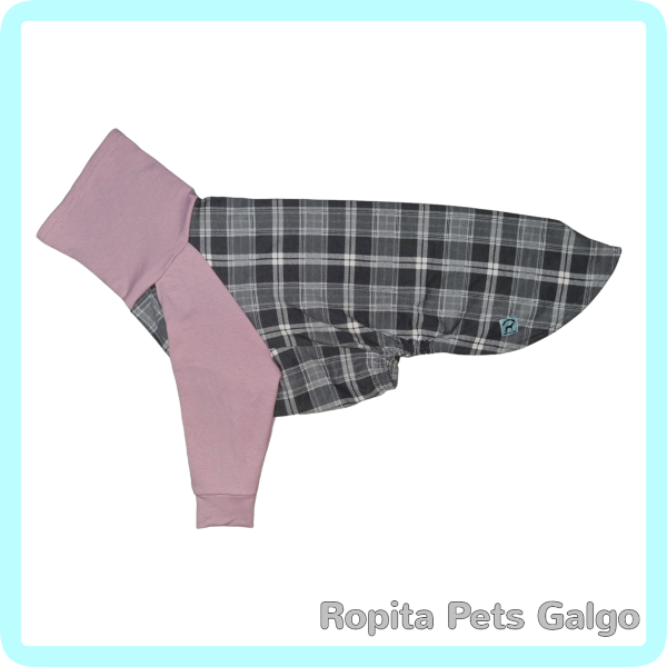 Producto - Polera Cordoba Escoces gris/rosa (talles chicos)