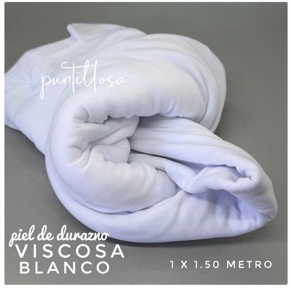 Producto - Viscosa Piel de durazno Blanco - 1x1.50 metros
