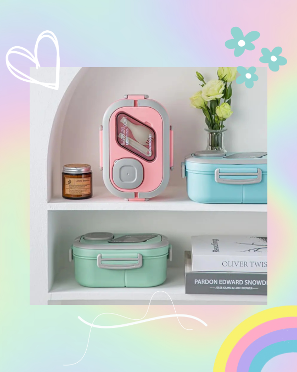 Producto - Lunchera con Cubiertos y Manijas Chaozhenmei 1.2L