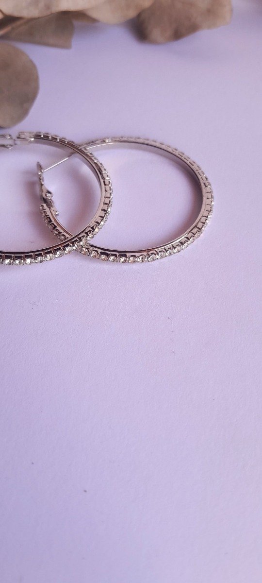 Producto - Aros acero argolla strass 2mm