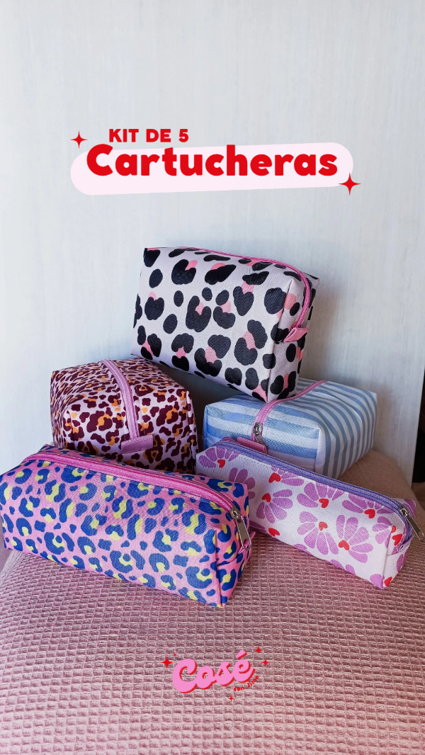 Producto - Kit de 5 cartucheras / necesers (Tutorial GRATIS en instagram o YouTube) - 0