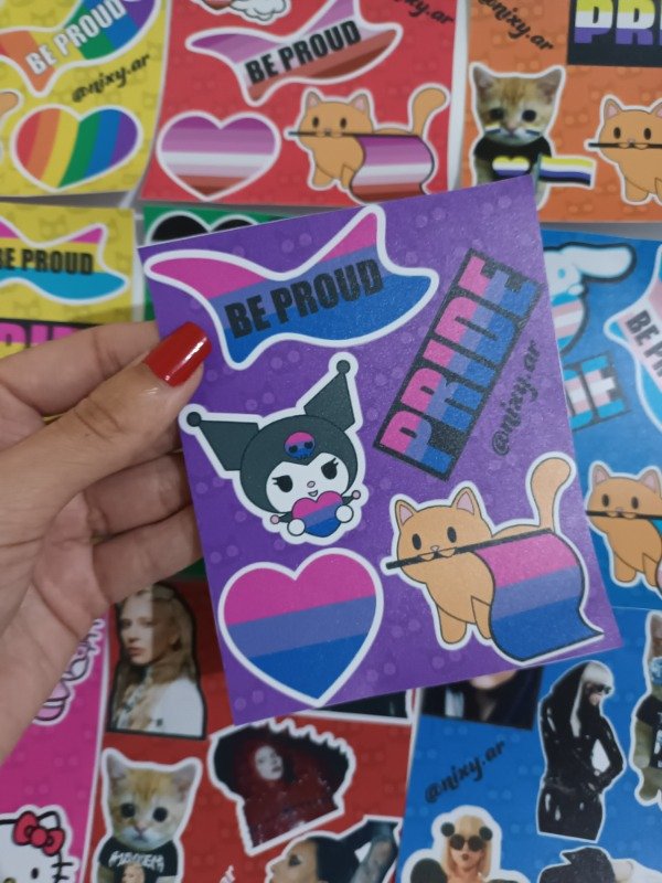 Producto - Plancha de stickers Pride Bi
