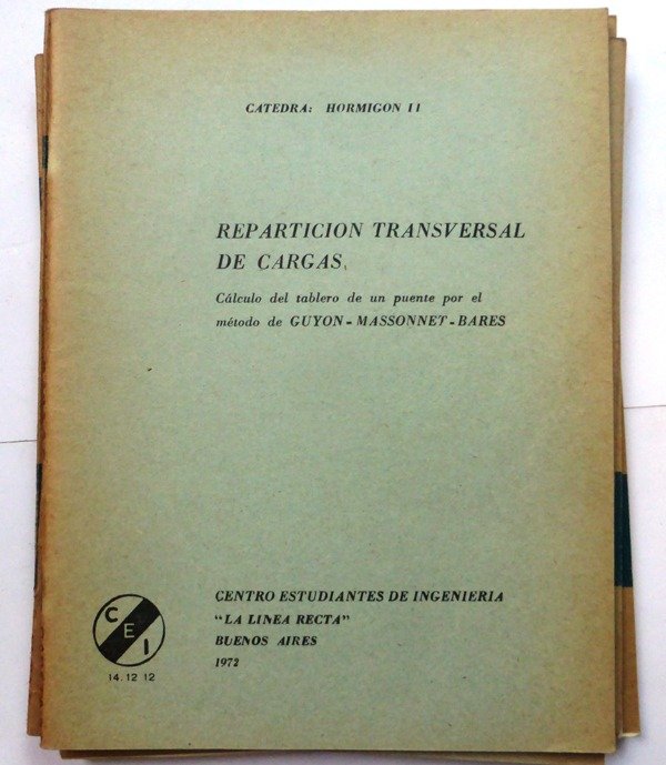 Producto - REPARTICION TRANSVERSAL DE CARGAS - METODO GUYON - MASSONNET - BARES - CEI