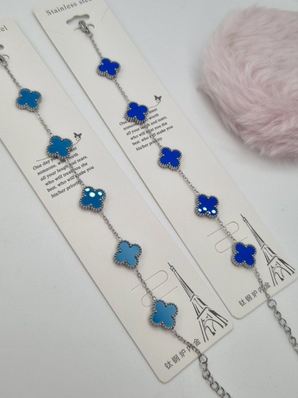 Producto - Pulsera acero quirurgico dijes van cleef color