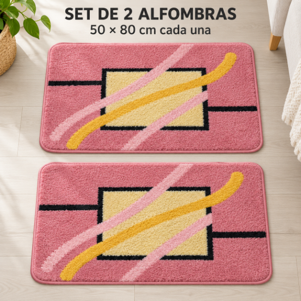 Producto - SET DE 2 ALFOMBRAS PIE DE CAMA GRUESAS 50X80CM ART DECO - 10