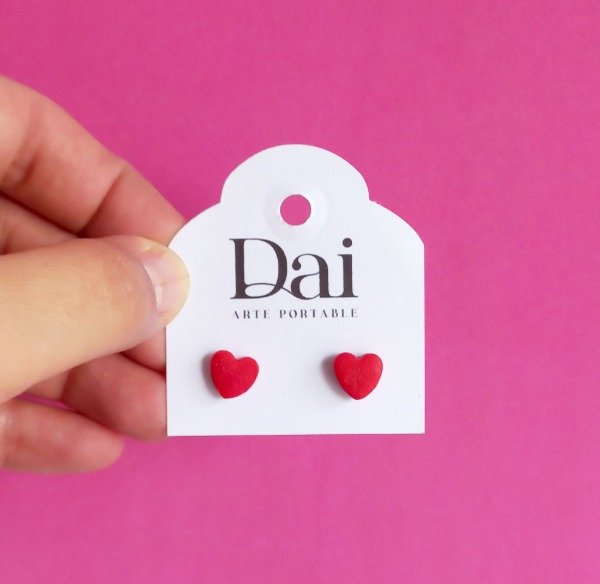 Producto - Aros Corazoncitos Rojos