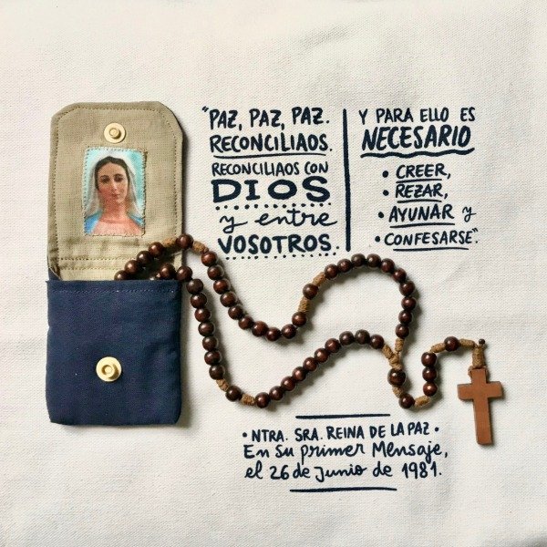 Producto - Oratorio simple con bolsillo de Ntra.Sra. Reina de la Paz