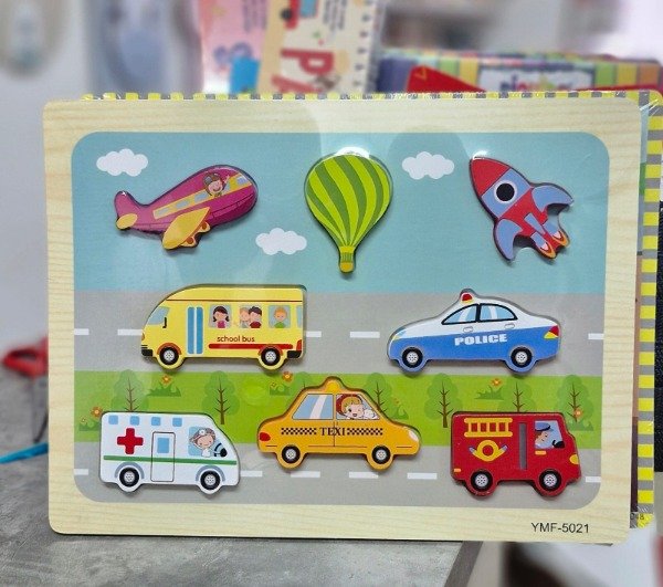 Producto - Rompecabeza de encastre con relieve Vehiculos