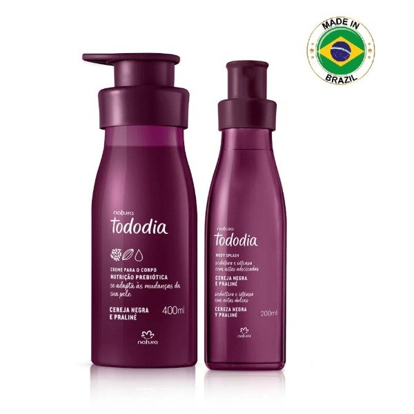 Producto - Cereza Negra y Praliné: body splash 200ml + crema corporal 400ml Brasil