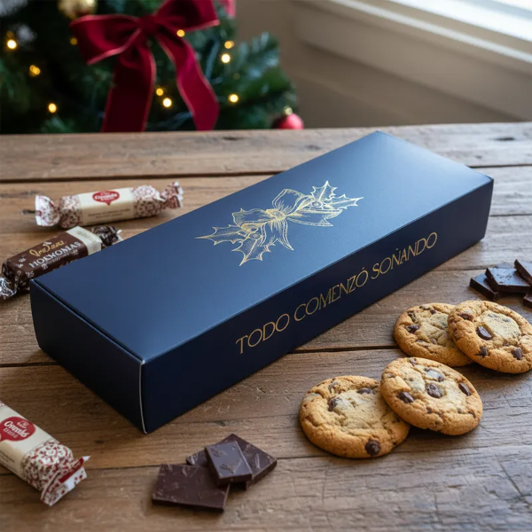 Producto - caja azul premiun rectangular 33x11x5