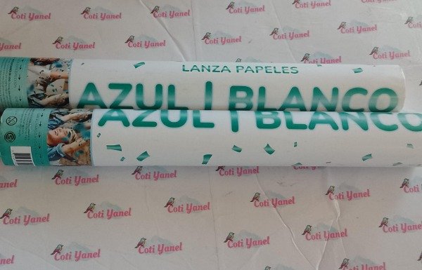 Producto - Cañón lanza papel azul y blanco
