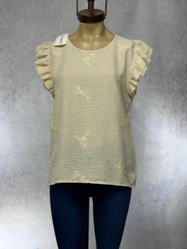 Producto - BLUSA KALA BEIGE LINO BORDADA - 0