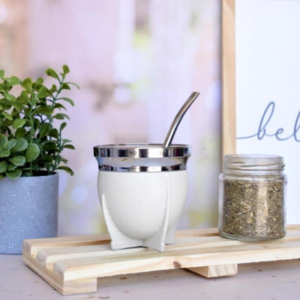 Producto - Mate con bombilla Raices Blanco