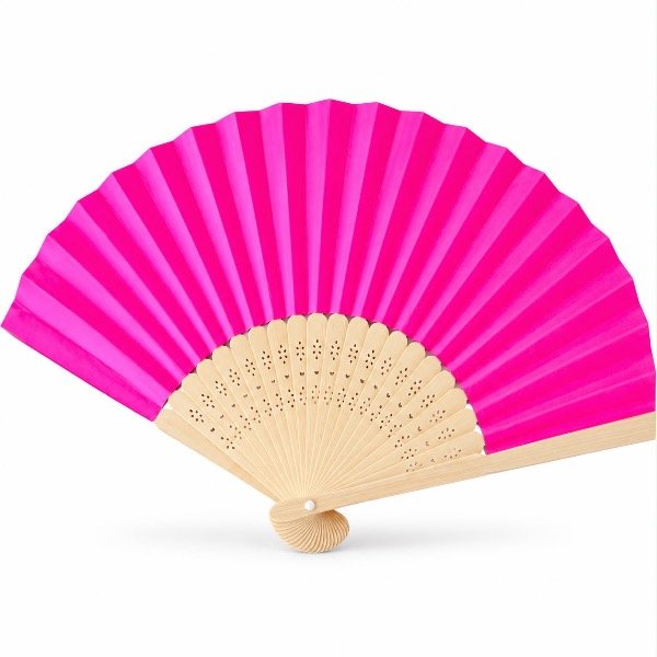 Producto - Abanico Pink Sunset - fucsia con madera natural