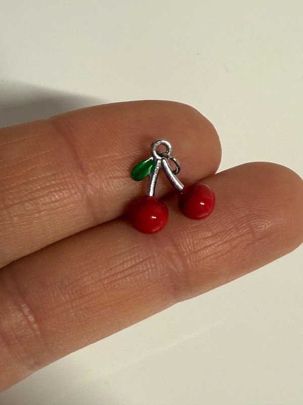 Producto - D536 Dije cherry 1 cm ( con argollas para armar)