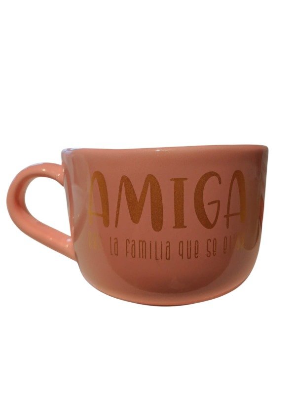 Producto - Tazon rosa amiga, la familia que se elige