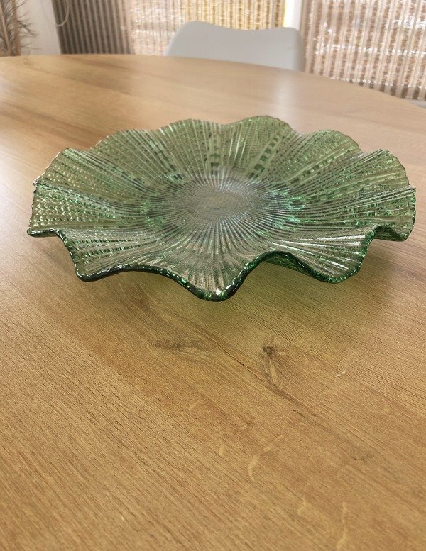 Producto - Centro De Mesa O Frutera De Vidrio Verde