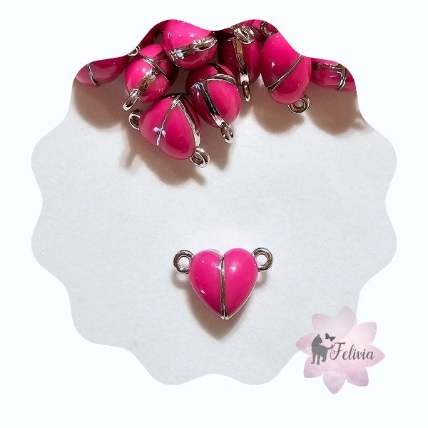 Producto - Imán corazón luminoso. Fucsia