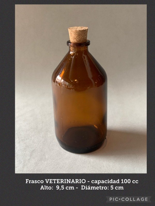 Producto - Frasco vidrio Vial Veterinario ambar 100cc