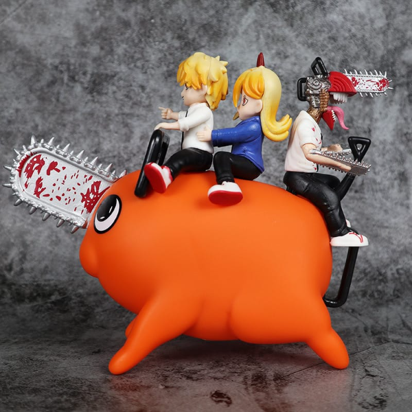 Producto - Figura Pochita gigante con Power y Denji - Chainsaw Man - 16-x-20cm