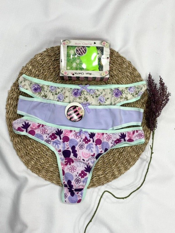 Producto - Art 1015- MON CHERIE- Pack X3 Colaless de Microfibra Estampada T:UNICO