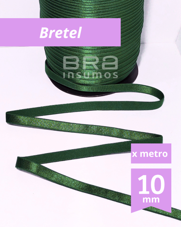 Producto - Bretel 10 mm Rasado - Verde (x Metro)