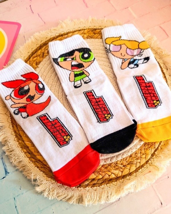 Producto - PACK MEDIAS INFANTILES POWER PUFF GIRLS X 3
