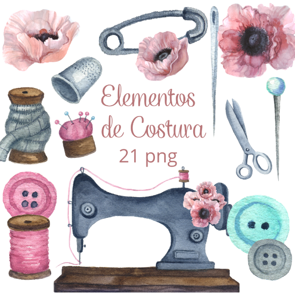 Producto - Elementos de Costura Vintage - Imágenes PNG -RET19