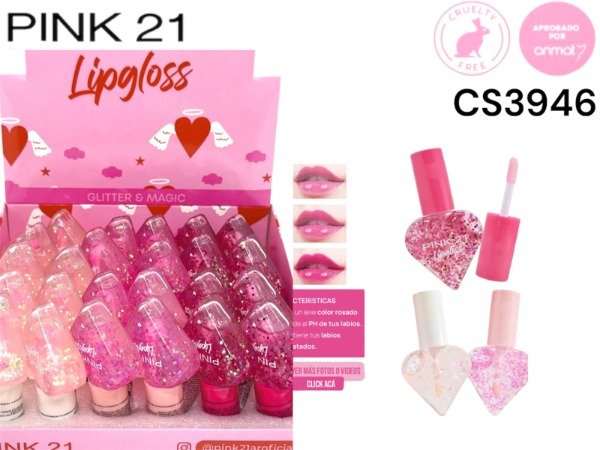 Producto - Lip Gloss con gliter Pink21