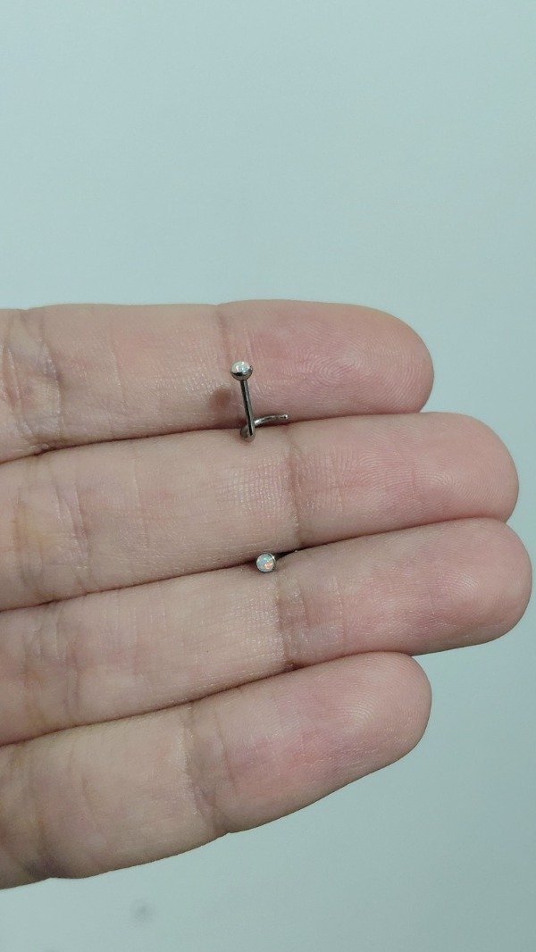 Producto - Piercing de Acero Nariz Rulo Ópalo (unidad)