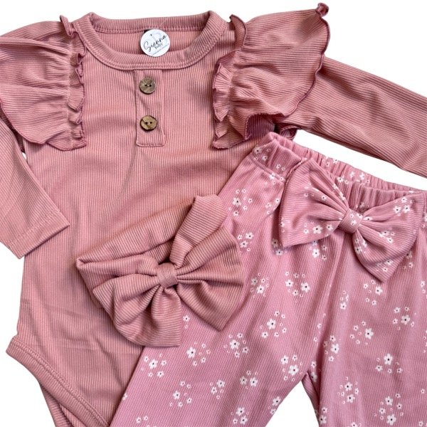 Producto - Conjunto morley rosa viejo flores