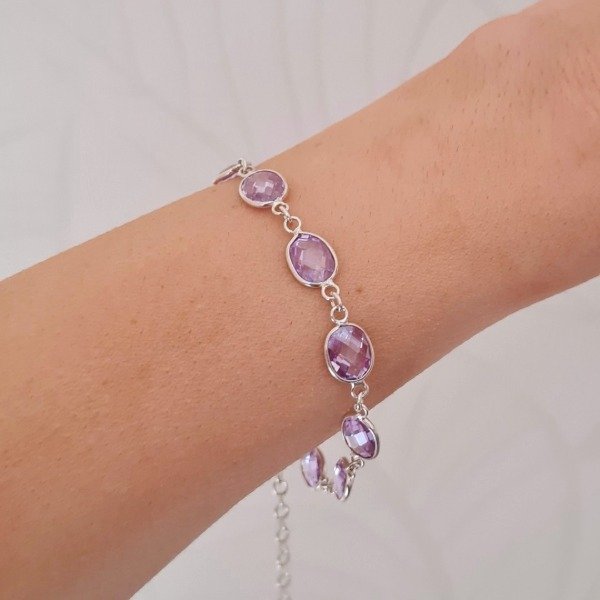 Producto - Pulsera óvalos lilas