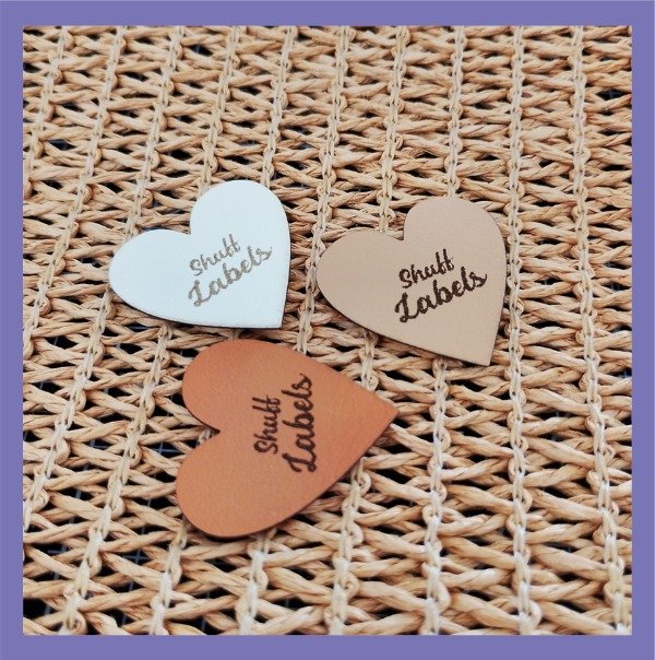 Producto - Etiquetas Cuero PU Napa - CORAZÓN