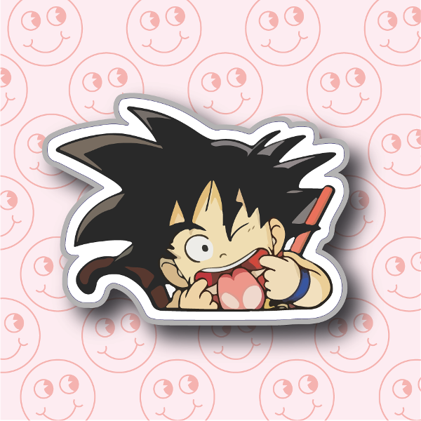 Goku sacando la lengua Tienda de Stickers