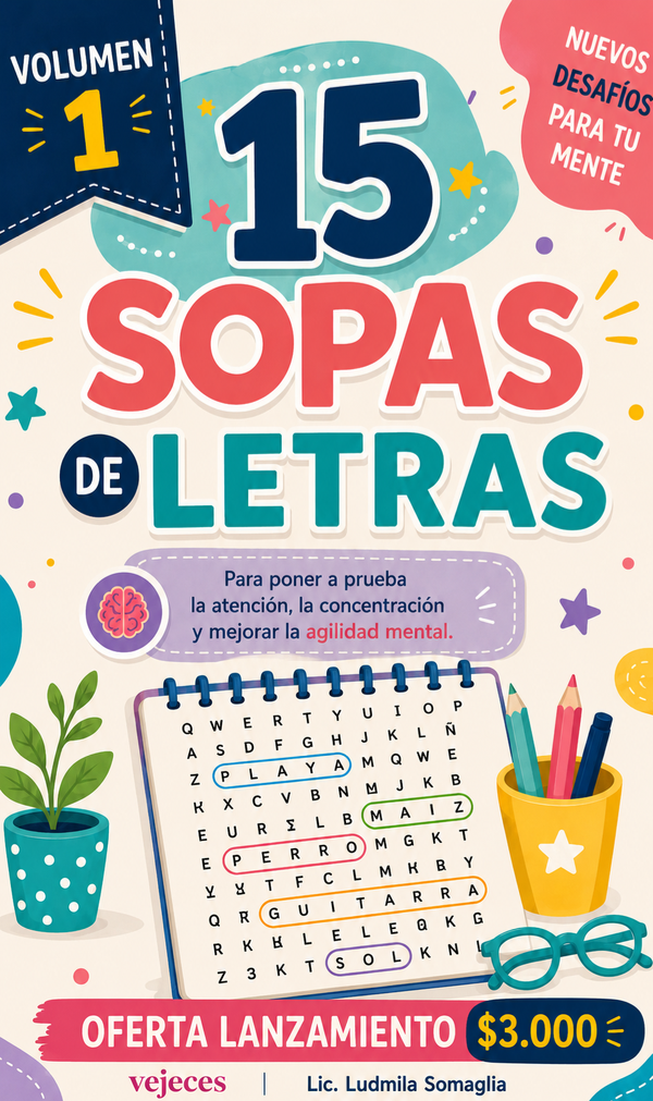 Producto - 15 SOPAS DE LETRAS. Volumen 1