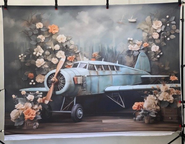 Producto - FONDO VINTAGE/VIAJE/AVION/NENE  CON FALLA IMPERCEPTIBLE 200X150GA09