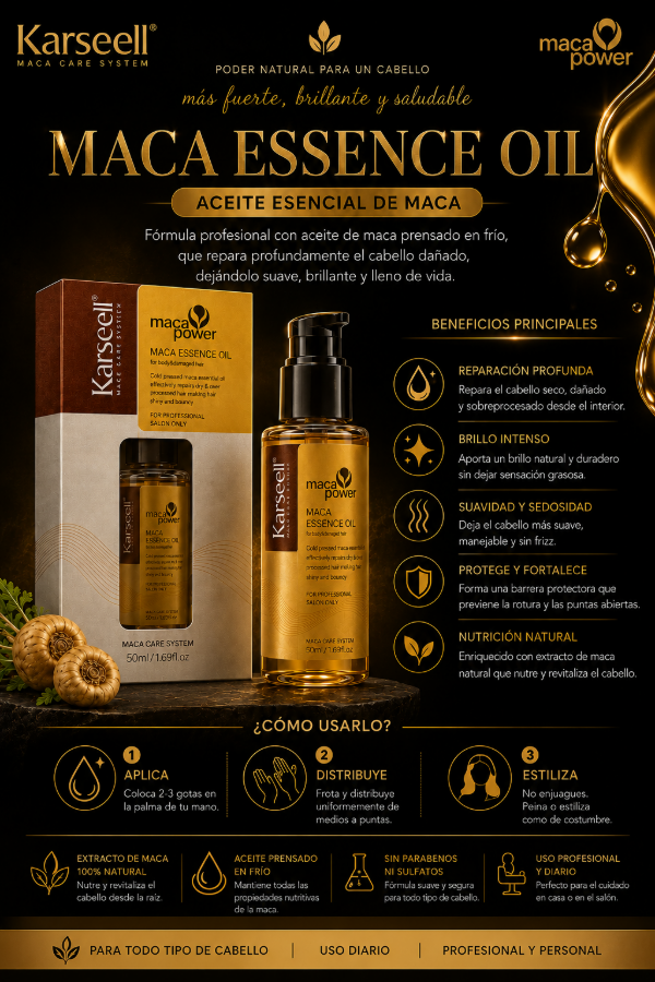 Producto - Aceite de Maca Karseell Reparación, Nutrición y Brillo Intenso