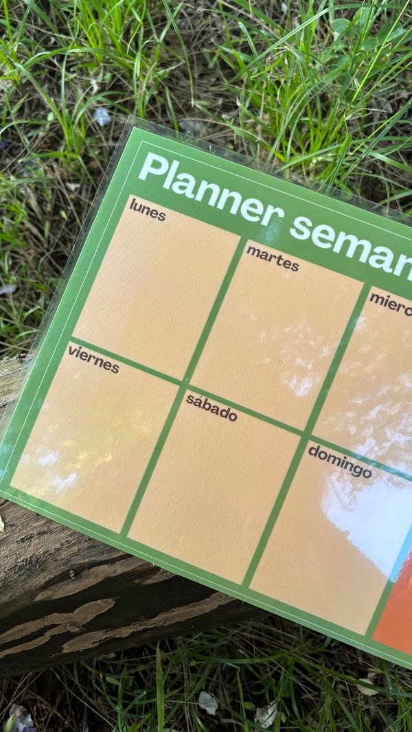 Producto - PLANNER SEMANAL PARA HELADERA (VERDE Y NARANJA)
