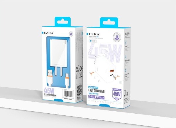 Producto - Cargador EZRA Carga-Datos 45W A+C + USB-TPC HC245.