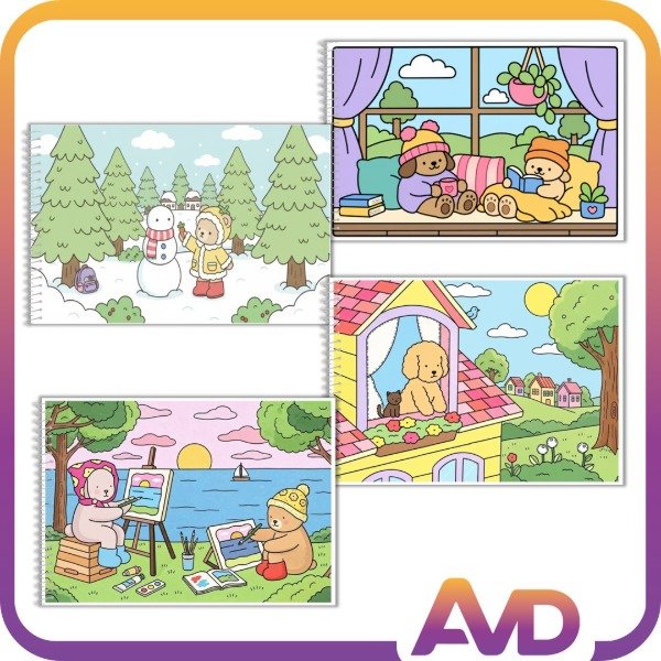 Producto - Libro para colorear "Day to Night" "This and That" "Christmas" "Otoño Invierno"