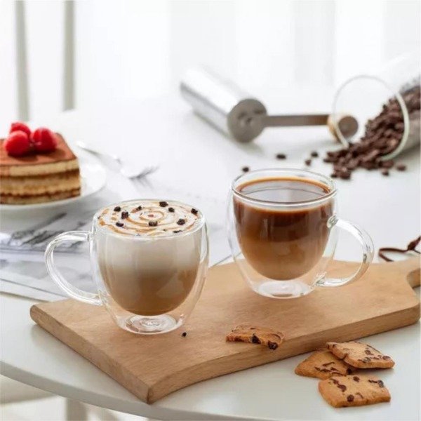 Producto - TAZA CON ASA DOBLE VIDRIO 200 ML
