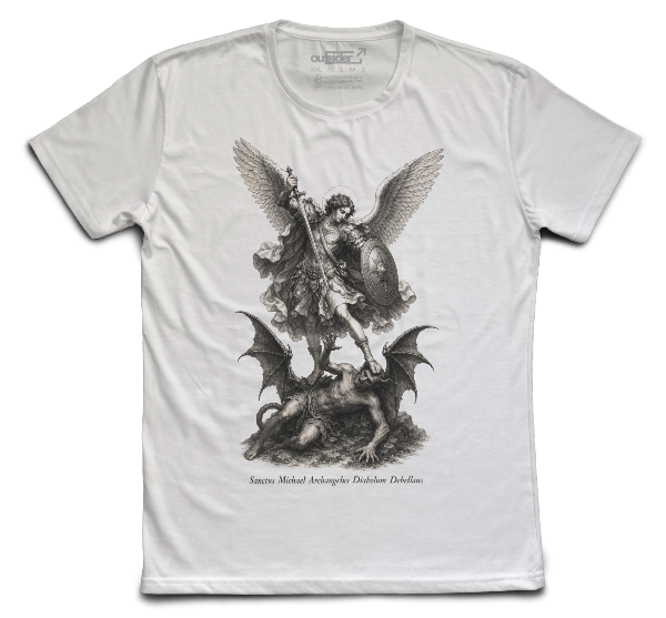 Producto - San Miguel Arcangel Blanco y negro. Talle XL. Renovación de Stock. Sin Cambio.