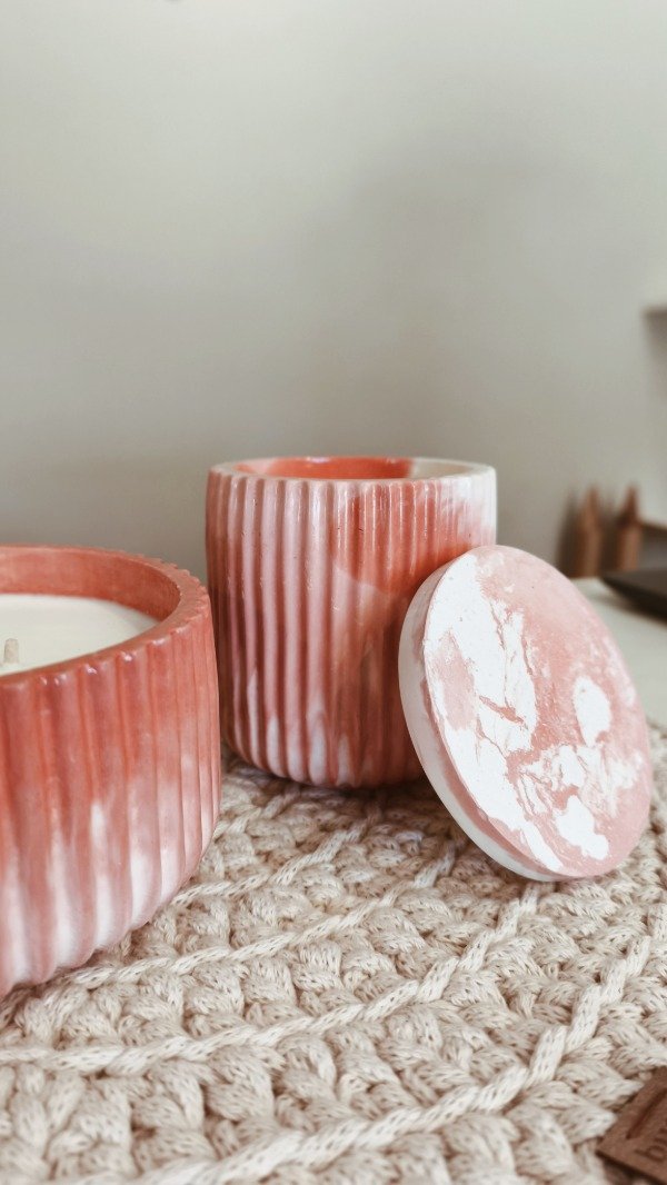 Producto - Vela Minimal Stripes - rosa (chica)