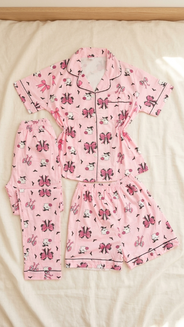 Producto - pijama tres piezas rosado - 0