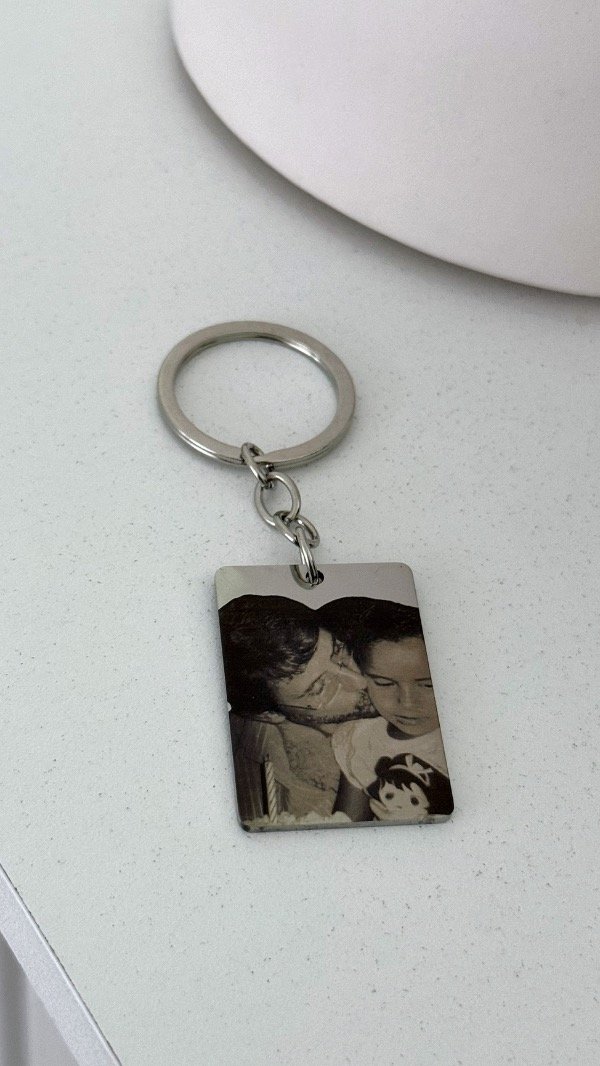 Producto - Llavero rectangular personalizado 4cm ACERO