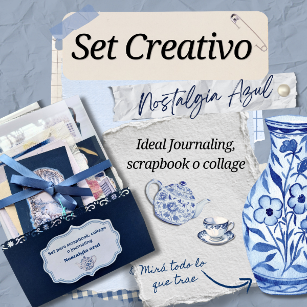 Producto - Set de Journaling creativo + Diario Nostalgia Azul - 2