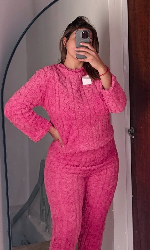 Producto - PIJAMA TRENZADO POLAR SOFT - Fucsia -
