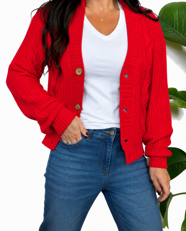 Producto - Cardigan Acrilico Rojo