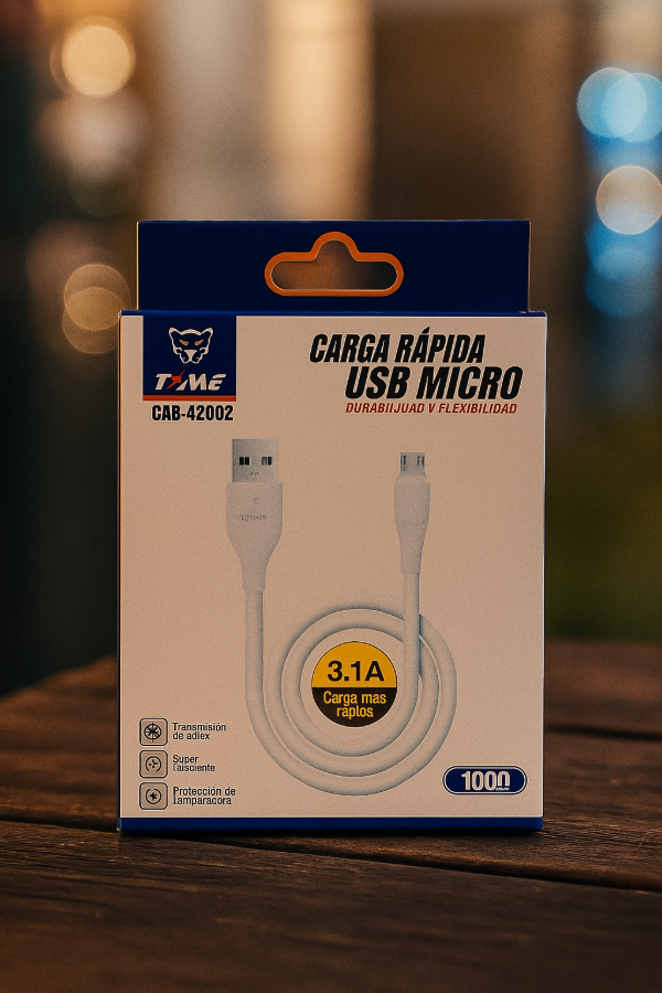 Producto - Cable de Datos Micro USB 3.1A Time 42006
