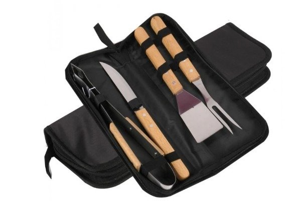 Producto - Set Parrillero 4 Piezas Kit de Asado Con Estuche con Cierre